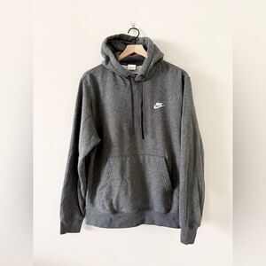 Nike Club Pullover Hoodie Sweatshirt in Dark Heathered Gray Size M